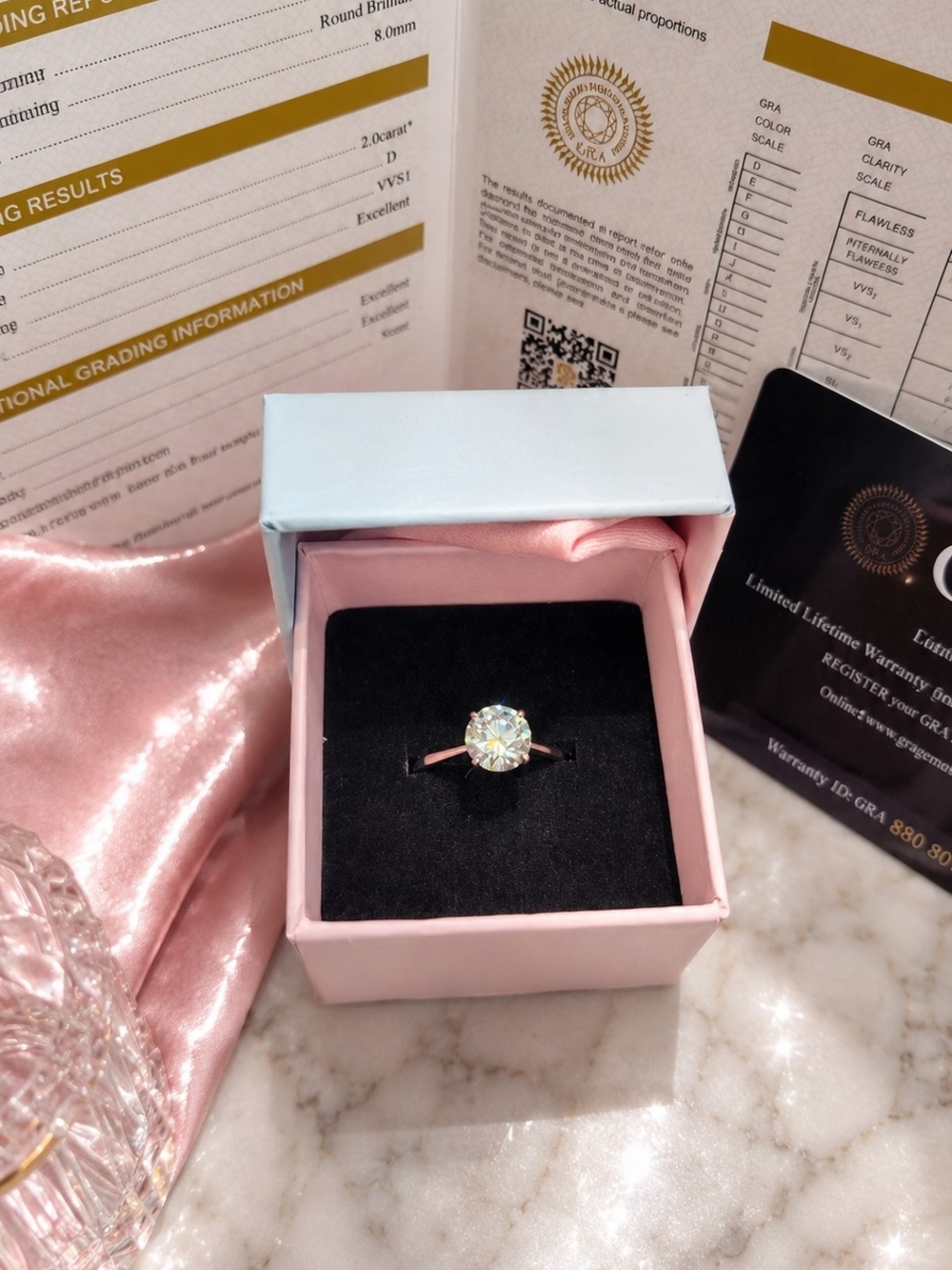 ✨ 2 CT Blue Moissanite Solitaire Ring ✨
💍 925 Sterling Silver | GRA Certified |